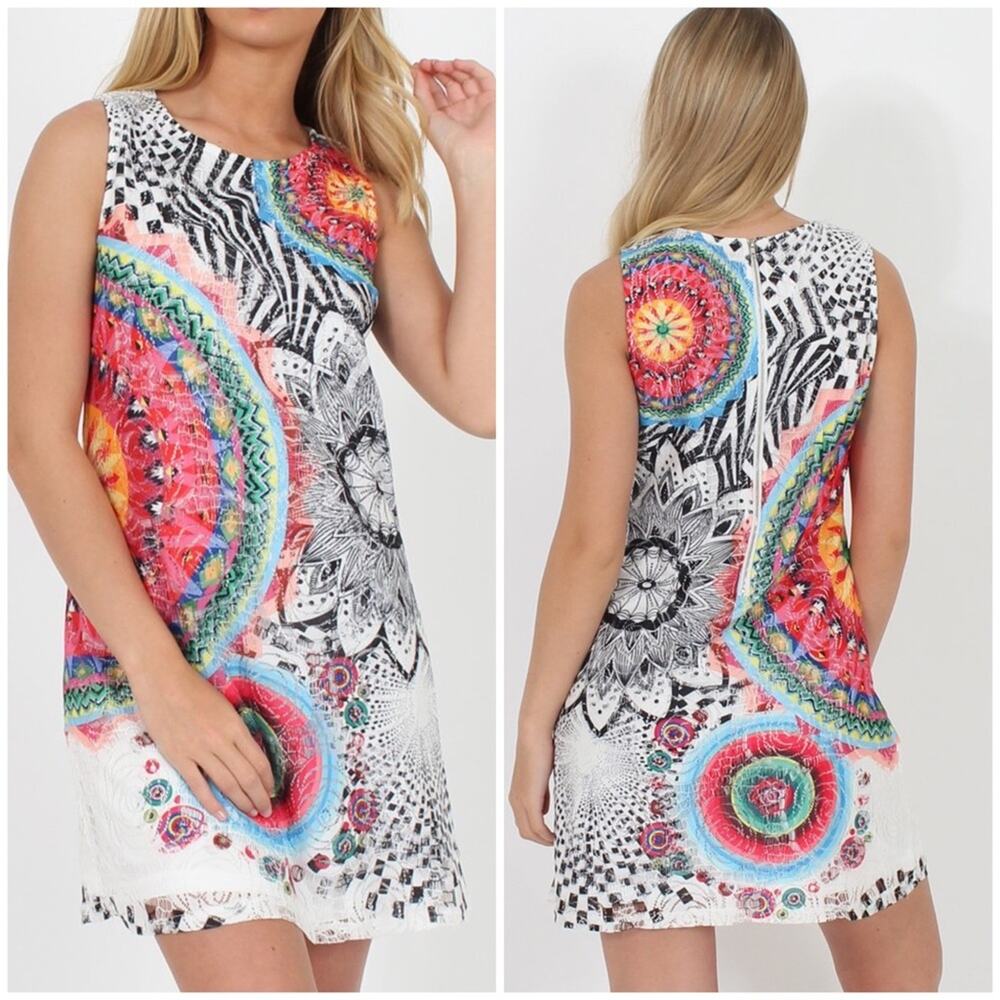 Stella Morgan Floral Lace Overlay Shift Dress Size 12